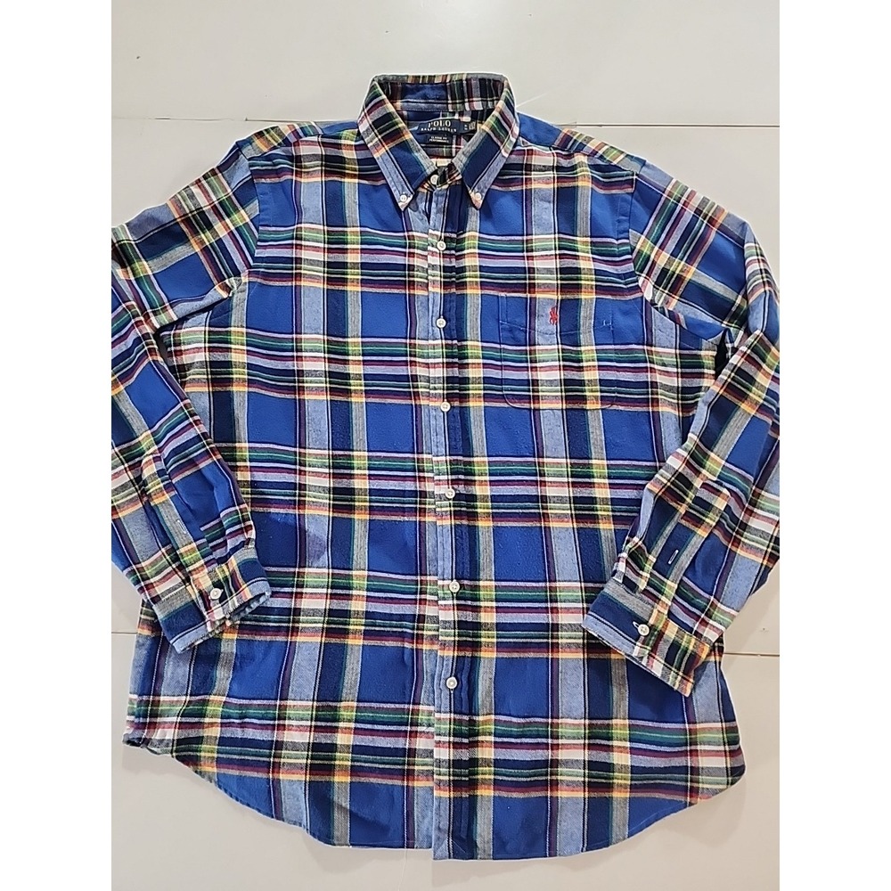 Polo Ralph Lauren Men's XL Classic Fit Performance‎ Plaid Flannel Button Down